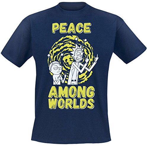 Rick And Morty Peace Among Worlds Camiseta Azul marino L
