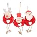 Produktbild MMLsure® Filz Anhänger WeihnachtenWeihnachtskugeln mit Hackschnitzel- Christbaumanhänger Snowman, elk, Santa,3pc (Rot)