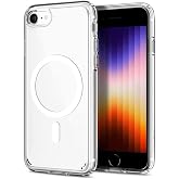 KZY İletişim Apple iPhone SE 2 ile Uyumlu Kılıf Magsafe İle Uyumlu Kablosuz Şarj Destekli Şeffaf Silikon Kapak