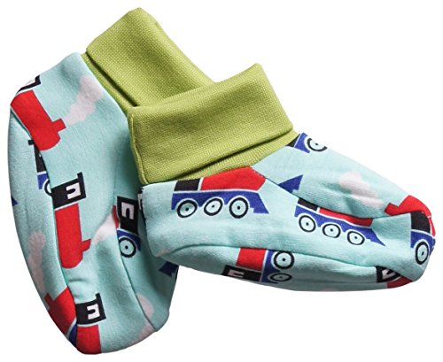 Maxomorra Baby Booties - Trains - 62/68 to 74/80cm - 3-12 months