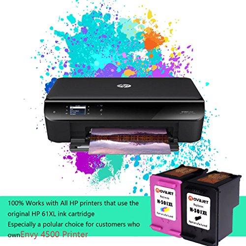 Novajet wiederaufbereitete HP 301XL Druckerpatrone (1x schwarz, 1x dreifarbig) mit hohem Ertrag, kompatibel mit HP Deskjet 1000, 1010, 2000, 2050, 3000, 3050, HP Envy 4500, 5530, 5532, Officejet 2620, 2622, 4630, 4632 - 5