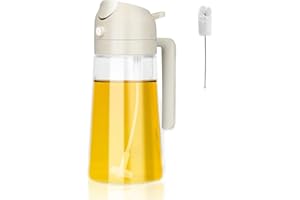 Anseom Opryskiwacz do oleju, butelka z rozpylaczem oleju, ze szczotką gratis, butelka z rozpylaczem Airfryer, szklana butelka z rozpylaczem do gotowania, oleju i octu, butelka do sałatek, grillowania,