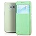 Produktbild Saxonia Tasche Samsung Galaxy S6 Edge Hülle Case Schutzhülle Flip View Cover mit Fenster und Kameraschutz Grün