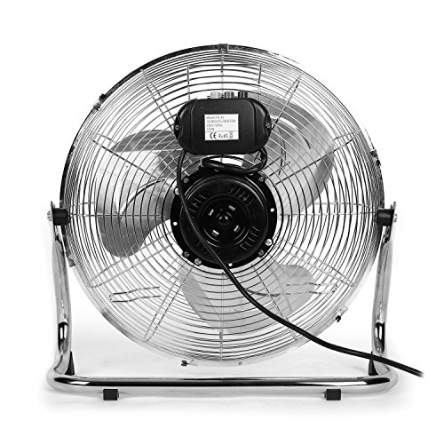 oneConcept • Metal Blizzard XXL • Ventilator • Bodenventilator • Standventilator • leise • Chrom • 46 cm (18″) Rotorblätter • Metallkorb • 120 Watt • neigbar • 3 Geschwindigkeiten • Tragegriff • Kabelaufwicklung • rutschfest • sicherer Stand • silber - 4