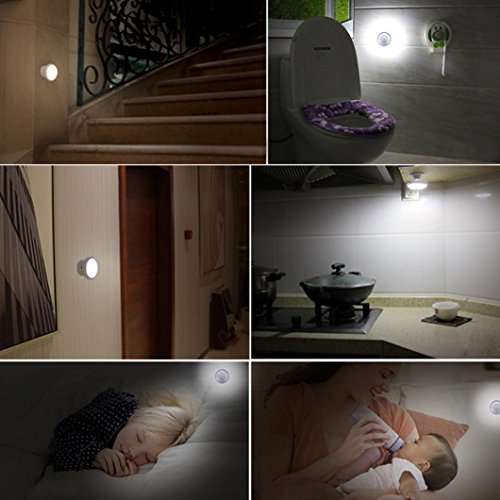 sunnymi 360 Grad Drehung Bewegungssensor Lampe/USB Wiederaufladbar/LED Nachtlicht Tisch/Weiches Licht Ist Nicht Blendend/Magnetisch Fixiert Keine Verdrahtung/Gute Qualität (Aufladung, Gelbes Licht)