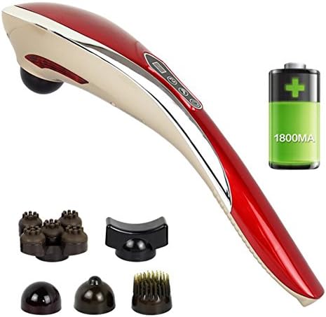 Handheld Percussion Massager Electric,Electric Rechargeable Cordless With 5 Interchangeable Massage Nodes Non-Slip Handle For Full Body Massage