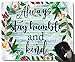 Produktbild BGLKCS Inspirational Quote Green Red Floral Mouse Pad Always Stay Humble and Kind Watercolor Flowers Wreath Mauspads Womens Desk Accessories Teacher Gifts