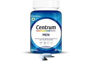 Centrum Men Tablet, World'S No.1 Multivitamin With Grape Seed Extract, Vitamin C & 21 Other Nutrients For Overall Health, Strong Muscles & Immunity (Veg) 30S, 43 Grams