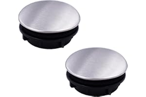 PCTC 2 Stück 35 mm Küchenarmatur-Lochabdeckung aus Edelstahl für Spülbecken, Lochplatte, Stopfen, Abdeckung, Metallstopfen für Durchmesser 2,4 cm bis 3 cm (35 mm kurz)