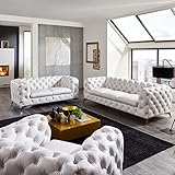 Moderne Chesterfield Garnitur - Erstklassiges Sitzkomfort aus Komfortschaum