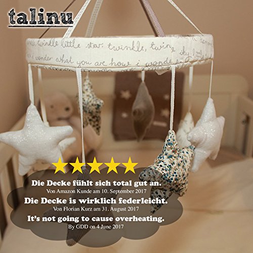 TALINU Erstlingsdecke mit Geschenkschleife aus 100 % Baumwolle | mit 2 Jahren Zufriedenheitsgarantie | Babydecke, Kuscheldecke, Strickdecke - 5