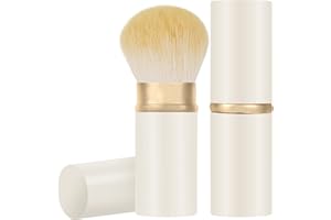 Falliny einziehbare Kabuki Make-up Pinsel, Reise Gesicht Blush Pinsel, tragbare Pulver Foundation Sonnenschutz Pinsel mit Abdeckung für Blush, Bronzer, Polieren, makellose Pulver Kosmetik