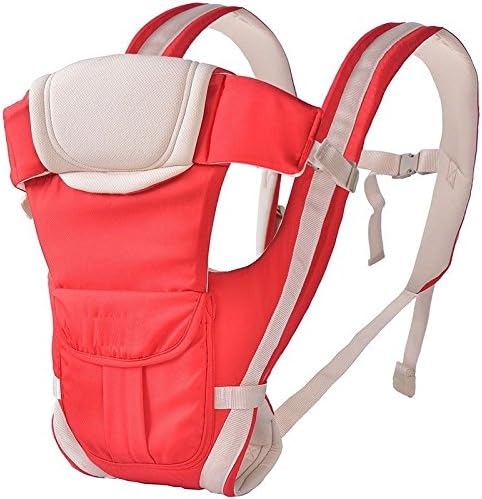 Baby Adjustable Infant toddler Hike Backpack Carrier Child Kid Baby Sling (Red)
