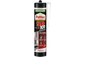 Pattex SP 101 Instant Tack Adesivo sigillante, Adesivo universale multimateriale che non cola, Sigillante universale applicabile sul bagnato, bianco, cartuccia da 280 ml
