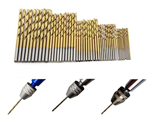 Latinaric 50pcs High Speed Titanium beschichtetes Stahlbohrer Bohrer Set Tools 1/1,5/2/2,5/3mm - 8