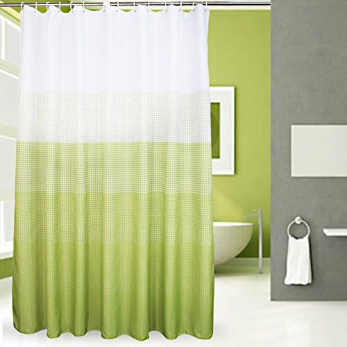 wendana Green Shower Curtains Bathroom Waterproof Mould Proof Resistant Extra Long Polka Dot Fabric Shower Curtain Sets with Hooks 180 x 180cm Mashine Washable