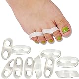 SMFHealth Hammer Toe Straightener,Overlapping Toes,Bunion and Toe Separator Orthotics(5 Pairs Small)