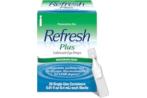 Refresh Plus Lubricant Eye Drops, 30 Single-Use Containers, 0.01 fl oz Each Sterile 30 EA