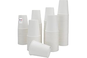 Caramont - Gobelets en Carton 7 Oz-Pack de 1000, Jetables,Résistants à la Chaleur, Carton de Qualité, Idéal pour Café,Thé,Boissons Chaudes et Froides lors d'Événements comme Anniversaires,Réceptions