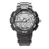Gobu 1531 Fashion Sport Armbanduhr Multifunktions mehrfarbige LED lanalog Digital Wasserdicht Alarm Armbanduhr wasserabweisend Funktionen Alarm/Chronograph Stoppuhr/Timer Weiß weiß