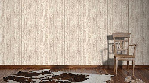 A.S. Création Vliestapete Best of Wood and Stone Tapete in Holz Optik fotorealistische Holztapete 10,05 m x 0,53 m beige creme weiß Made in Germany 708830 7088-30 - 3