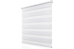 ‎BUSEU Doppelrollo Klemmfix ohne Bohren 80x120cm(BxH), Rollos für Fenster ohne Bohren Weiß, Duo Rollo Klemmrollo, Lichtdurchlässig & Sichtschutz,Fenster Rollos für Innen