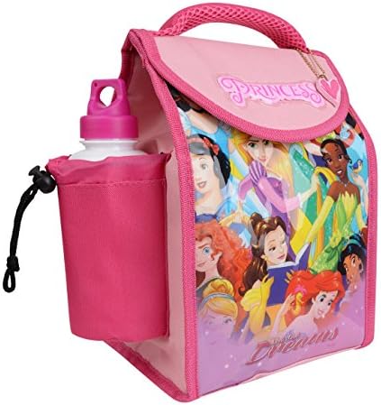 Kids Children Insulated Lunch Bag Box And Drink Sport Water Bottle Set (Princess)
