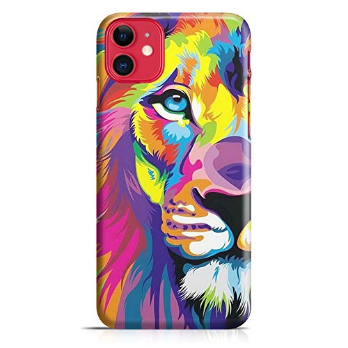 ItalianCaseDesign Cover Custodia Protettiva Case Lion Arcobaleno Wallpaper Rainbow Leone Face Viso Re King Compatibile con iPhone 11-11 PRO - 11 PRO Max (Seleziona Modello)