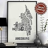 Augsburg Buchstabenort Schwarz auf Naturweiß