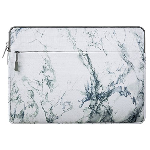 MOSISO Canvas Gewebe Laptop Hülle Sleeve Tasche für 13-13.3 Zoll MacBook Pro, MacBook Air, Notebook Computer, Marmor Muster - 2