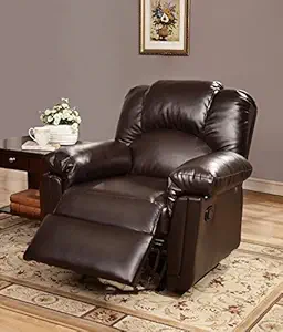 Major-Q Pxf906676 36 L x 38 D Contemporary Style Espresso Bonded Leather Upholstery Glider Recliner