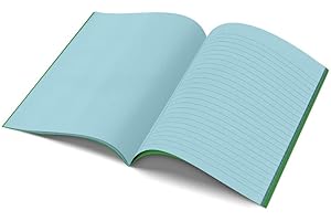 THE DYSLEXIA SHOP A4 - Project Book - 10mm Lined and Plain Alternate Pages Tinted Green Cover - Aqua - Single Book