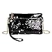 Produktbild Mode Frauen Pailletten PU Leder Umhängetasche VENMO Münztasche Handytasche Messenger Bag Damenmode Herzförmige Pailletten Handtasche Schultertasche Kleine Tote Damen Geldbörse (Black)