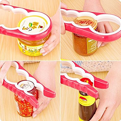 Deckelöffner Dosenöffner, UClever Cap Zappa 2 in 1 Bier Flaschenöffner mit Schlüsselanhänger Und Deckelöffner Deckel Aus Rutschfeste Gummi Jar Opener für Mehrere Größen - 2