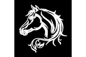 2 szt., odblaskowa naklejka samochodowa z głową konia, MoreChioce 19,5 cm x 19,5 cm, naklejka samochodowa z PCW, dekoracyjna do samochodu, ciężarówki, laptopa, okna, biała