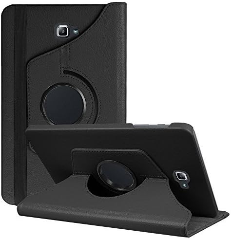 iCOM32 360 Rotating Leather Case Stand Cover for Samsung Galaxy Tab A6 10.1 T580 T585 (Black)