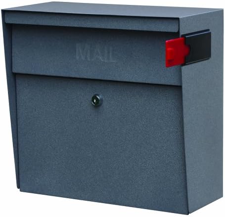 Mail Boss7161 Metro Locking Security Wall Mount Mailbox, Granite,Medium