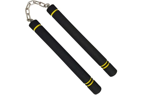 Fayscingo Arts Martiaux Nunchakus en Mousse Nunchucks de Pratique de Sécurité avec Chaîne Pivotante en Acier pour Enfants et Débutants