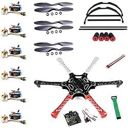 Qwinout F550 Flugzeugzelle RC-Hexacopter Drohne SELBERMACHEN PNF Demontage Combo Set (Keine Batterie und Fernbedienung) mit Kkmulticopter Flight Control Board (DIY Drone Kit für Anfänger)