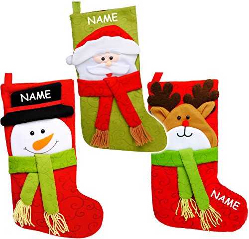 alles-meine.de GmbH 3 Stück _ XL - Weihnachtssocken & Filzstrümpfe - 3-D Effekt - Weihnachten ..