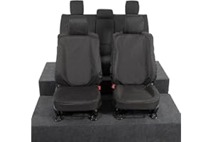 UK Custom Covers SC260B-SC261B Tailored Heavy Duty Waterproof Front & Rear Seat Covers Black - To Fit Toyota Hilux Icon & Invincible 2016 Onwards