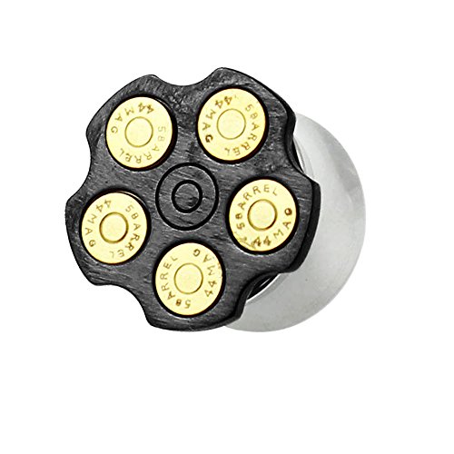 Monster Piercing 12MM Noir anodisé Spin Capable chargés Cylindre Double évasée jauge Plug Le perçage des Oreilles