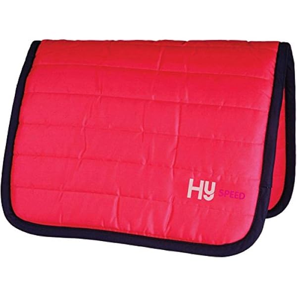 Vitesse Hy Pro Selle Tapis – Tapis De Selle Rose – Bords Noirs – 100% Polyester – Taille Standard – Pour Poney