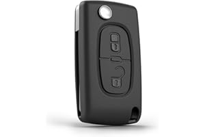 Sudnsadaks Carcasa Mando Llave de Coche 2 Botones, CE0523 Carcasa del Mando, Repuesto Accesorios Compatible con Peugeot 207, 307, 308, 407, 607, 807, Citroen C2, C3, C4, C5, C6, C8, DS3, DS4