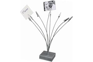 ‎TOPBATHY TOPBATHY Tree Shaped Photo Holder with 8 Clips, Silver Card Holder for Photos, Notes, Postcards, Paper, Office Supplies and Decoration, 25.6 cm Height
