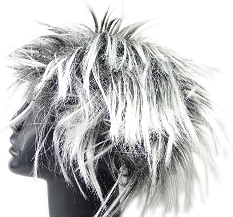 Punk Fancy Dress WIG 4381 Mardi Gras Neon Hair Peruecken (Black)