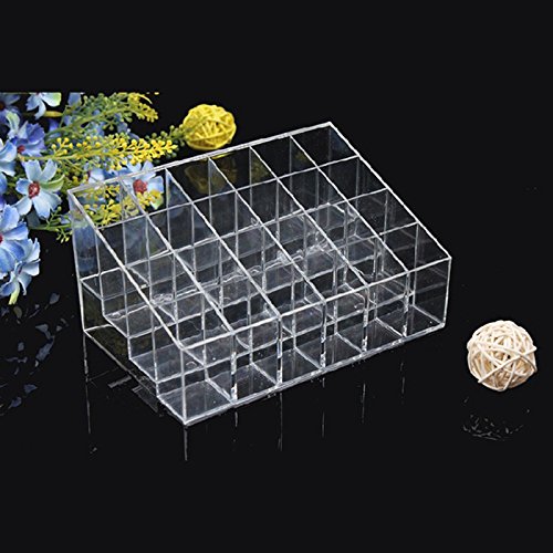 cdet Lippenstift Halter, transparent Kunststoff Trapez 24 Raster Display Ständer Kosmetik Organizer Fall - 4