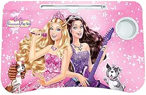 PURVASHI Foldable Laptop Disney prinsess Cartoon Printed Kids Study Table for Children Bed Table for Breakfast, Kids Activity Table with Tablet Stand and Cup Holder (Barbie Princess)