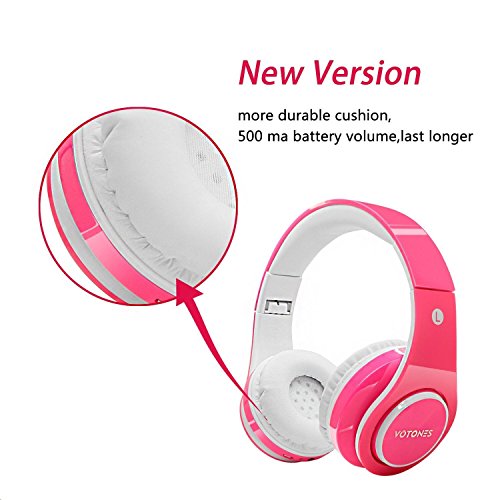 Versi n actualizada Auriculares inal mbricos Bluetooth para ni os Volumen que limita el auricular plegable seguro con el micr fono Aux en tarjeta SD FM para Smartphone PC Tableta Rosado-Votones Versi n actualizada Auriculares inal mbricos Bluetooth para ni os Volumen que limita el auricular plegable seguro con el micr fono Aux en tarjeta SD FM para Smartphone PC Tableta Rosado-Votones