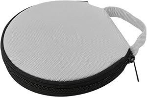 Washranp - Borsa porta CD in tinta unita, in tessuto Oxford rotondo, per auto, casa, 20 dischi, con cerniera, colore: Grigio